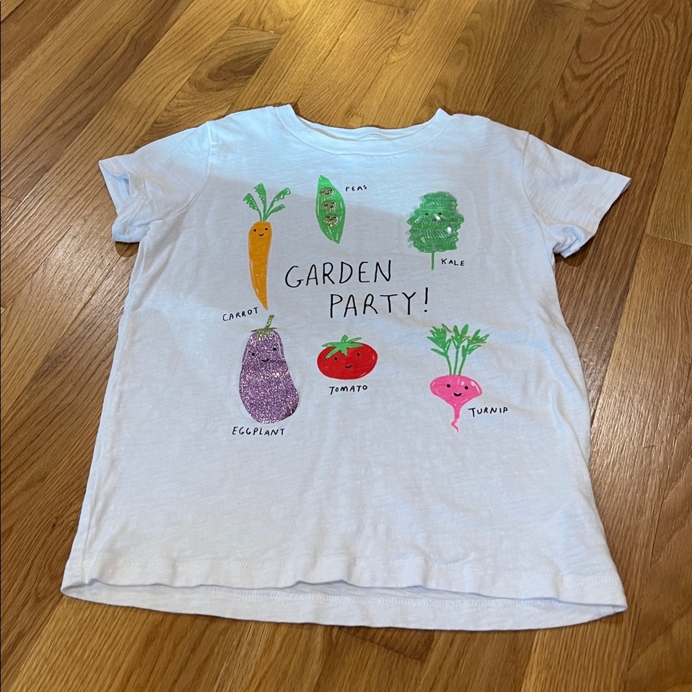 Crewcuts White T-Shirt with Colorful Vegetable Print